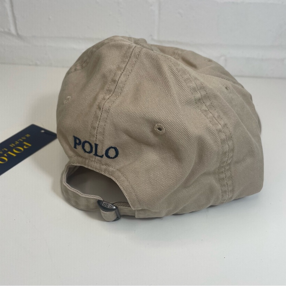 Ralph Lauren Polo Ivory Beige Baseball Cap Hat Nubuck One Size Twill Classic BN - Picture 3 of 9